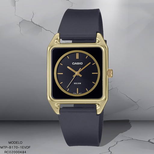 [RC02000484] RELOJ CASIO ANALOGO MTP-B170-1EVDF RESINA NEGRO
