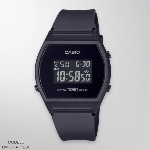 [LW-204-1BDF] RELOJ CASIO DIGITAL LW-204-1BDF RESINA NEGRA