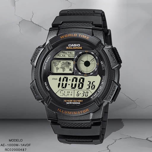 [RC02000487] RELOJ CASIO DIGITAL AE-1000W-1AVDF RESINA NEGRA