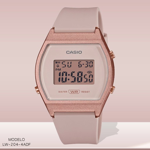 [LW-204-4ADF] RELOJ CASIO DIGITAL LW-204-4ADF RESINA ROSADA