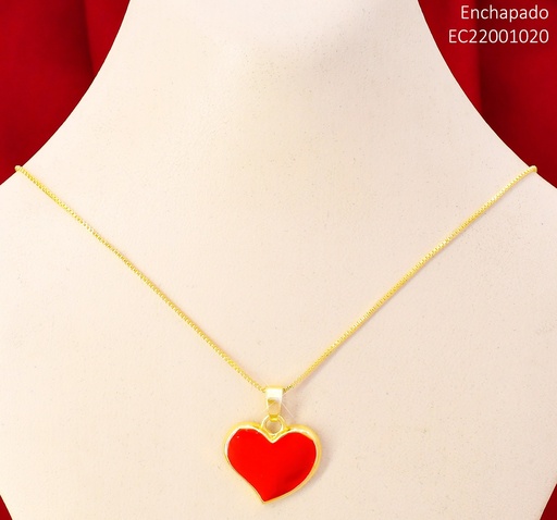 [EC22001020] CADENA VENECIANA DORADA/ DIJE CORAZON ROJO N5641-334