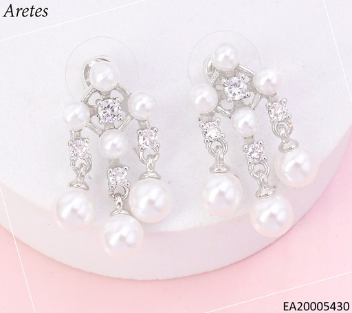 [EA20005430] ARETES PLAT. ROMBO ZIRC./PERLA EE4443-6
