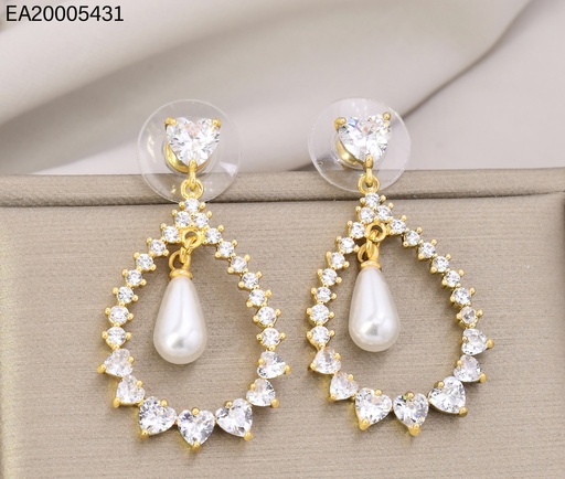 [EA20005431] ARETES DORADOS GOTA ZIRC./PERLA EE4444-6