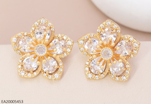 [EA20005453] ARETES DOR FLOR ZIRC. PISTILOS  EE4606-6