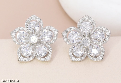 [EA20005454] ARETES PLAT FLOR ZIRC. EE4607-6