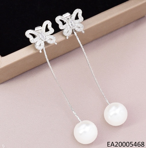 [EA20005468] ARETES PLAT. MARIPOSA ZIRC./PERLA COLG. EE4649-6