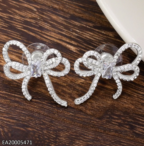 [EA20005471] ARETES PLATEADOS LAZO ZIRC. EE4673-6