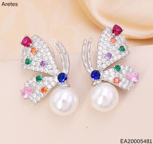 [EA20005481] ARETES PLAT. MARIPOSA/PERLA ZIRC.EE4723-6