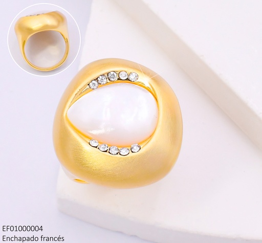 [EF01000004] ANILLO OV.BLANCO ZIRC.BORDES T706341R-002