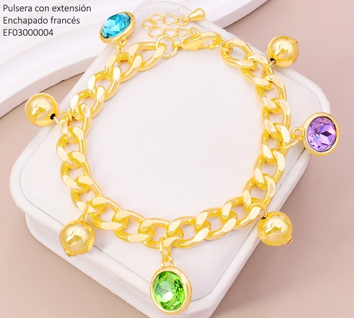 [EF03000004] PULSERA MARTILLADA DIJES RD COL.V/PELOTAS DOR T112486H