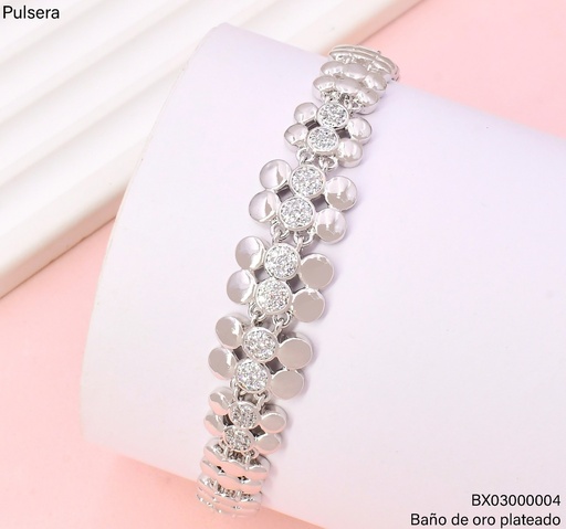 [BX03000004] PULSERA BAÑO PLATEADO ESLABONES RD.SYX-6802B-17CM (X) XUPING