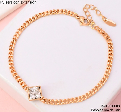 [BX03000008] PULSERA BAÑO DE ORO 18K. XUPING TRAD/ROMBO X000788220 (X)