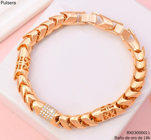 [BX03000011] PULSERA BAÑO DE ORO 18K. XUPING CILINDRICA/ZIRC.X000887386 (X)
