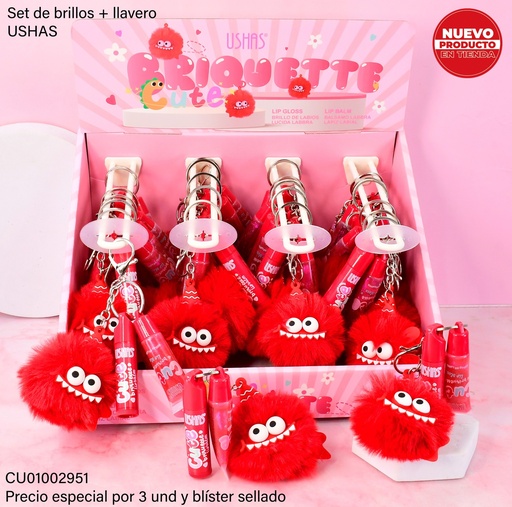 [CU01002951] BALSAMO+BRILLO+LLAVERO MOUNSTRUO ROJO UCS007-3