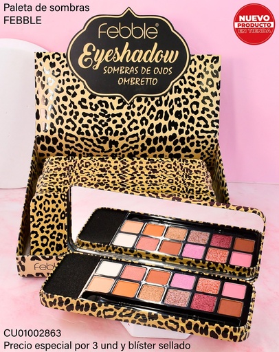 [CU01002863] PALETA DE SOMBRAS 12 COL. FEBBLE "EYESHADOW" OMBRETTO ES2875