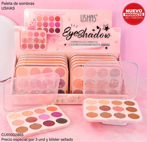 [CU01002865] PALETA DE SOMBRAS FEBBLE "EYESHAWDOW" UF009-4