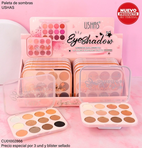 [CU01002866] PALETA DE SOMBRAS USHAS "EYESHADOW" UF009-2