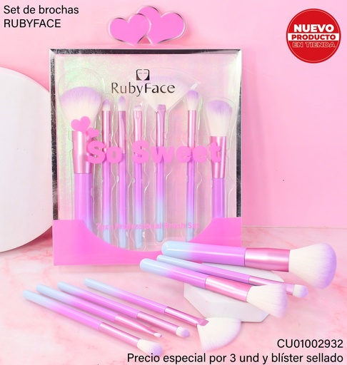 [CU01002932] SET BROCHA 7PCS RUBY FACE CHJB07