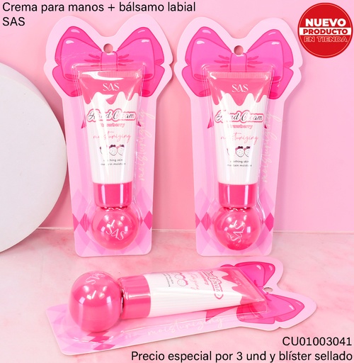[CU01003041] SET SAS CREMA PARA MANOS / LIP  BALM SAH222-1