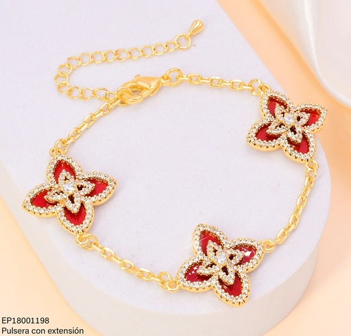 [EP18001198] PULSERA VAN CLEEF (3) ROJO C/ZIRC.BE618-9