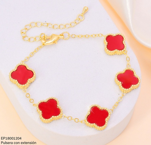 [EP18001204] PULSERA VAN CLEEF (5) ROJA C/DORADO BE675-9