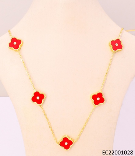 [EC22001028] CADENA DOR VAN CLEEF ROJO (7) CE300-9