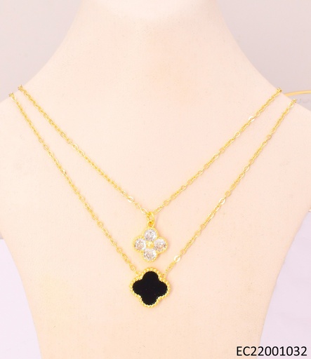 [EC22001032] CADENA DOBLE DIJES VAN CLEEF CRISTAL/NEGRO CE440-9