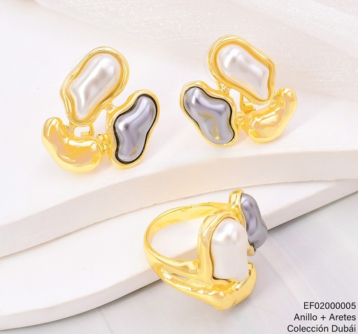[EF02000005] ARETES 3 FORMAS IRREG.COL.C/ANILLO FD25476