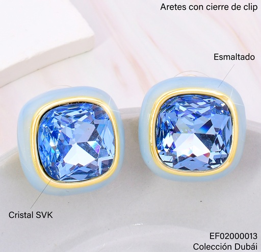 [EF02000013] ARETES CUADRO AZUN BORDE CELESTE FD25595