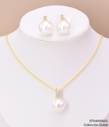 [EF04000021] SET DOR. LINEA ZIRCONIAS C/ PERLA  FD25540
