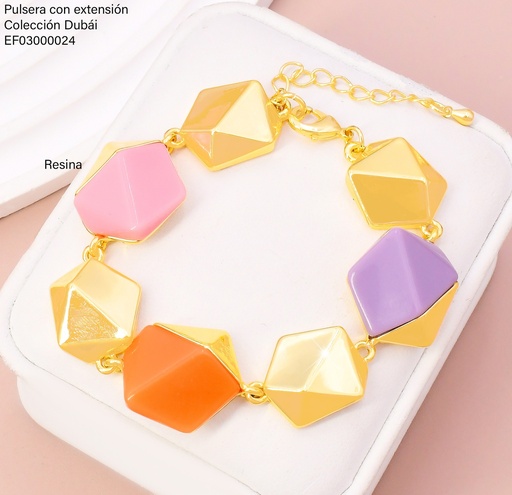 [EF03000024] PULSERA FORMAS GEOMETRICAS RESINA COL.T115346H