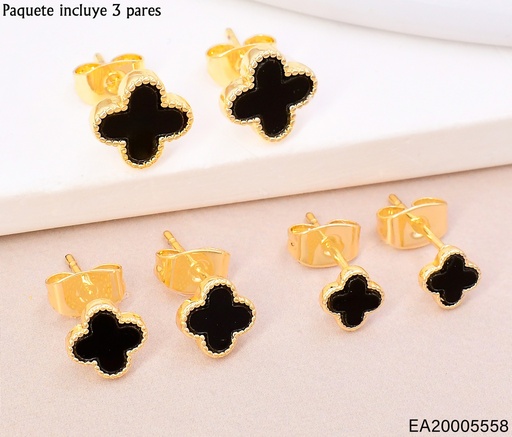 [EA20005558] PAQ.3 PARES ARETES VAN CLEEF 3 TAM.NEGRO/DOR.SE1069-9