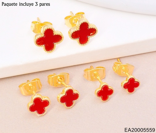 [EA20005559] PAQ.3 PARES ARETES VAN CLEEF 3 TAM.ROJO/DOR.SE1070-9