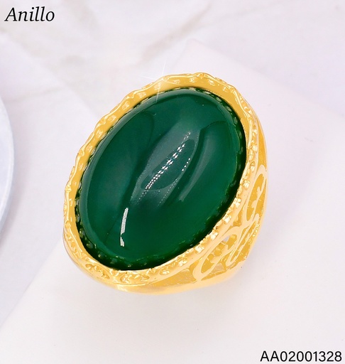 [AA02001328] ANILLO DORADO OV. VERDE RA635-305 (IN11)