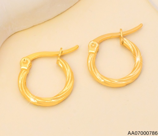 [AA07000786] ARGOLLA RD TORNEADAS EA1312-128 BAÑO ORO 18K. XUPING (IN11)