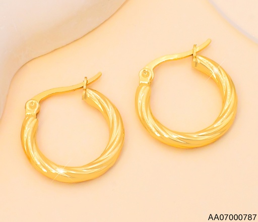 [AA07000787] ARGOLLA RD TORNEADAS EA1313-128 BAÑO ORO 18K. XUPING(IN11)