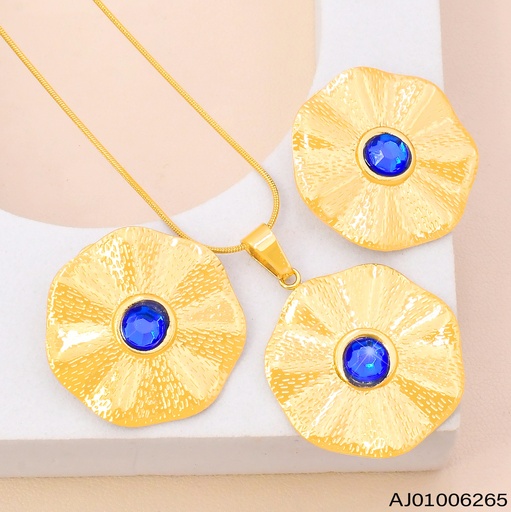 [AJ01006265] SET DORADO FLOR/ZIRC. AZUL  SA1403-270 (IN11)