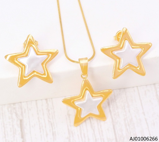 [AJ01006266] SET ESTRELLAS BLANCAS C/BORDE DOR SA1404-270 (IN11)