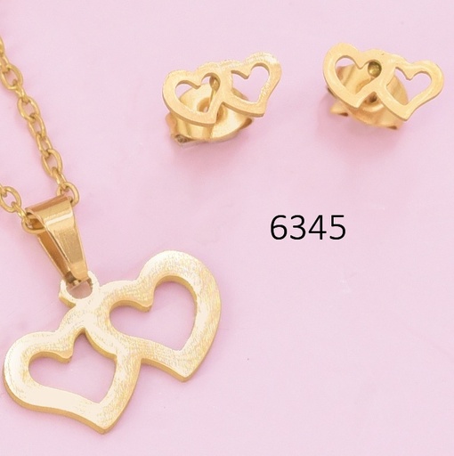 [AJ01006345] SET DOR DOBLE CROQUI CORAZONES SA1482-216 (IN11) EC. 