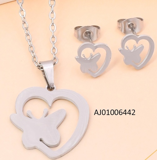 [AJ01006442] SET PLAT  CROQUI CORAZON/MARIPOSA SA1579-216 (IN11)