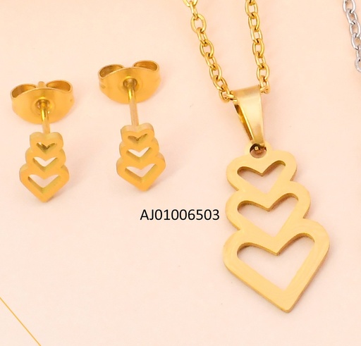 [AJ01006503] SET DOR TRIPLE CROQUI CORAZON SA1640-216 (IN11)