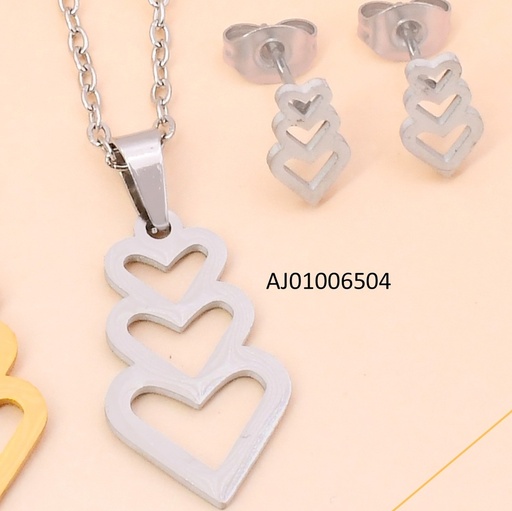 [AJ01006504] SET PLAT TRIPLE CROQUI CORAZON SA1641-216 (IN11)