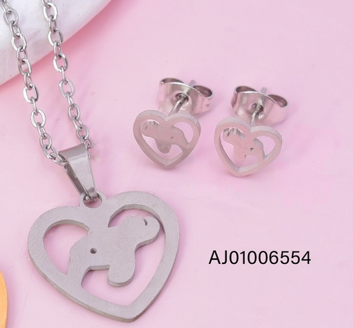 [AJ01006554] SET PLAT CROQUI CORAZON / DISEÑO ABSTRACTO SA1691-216 (IN11)