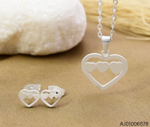 [AJ01006578] SET PLAT CROQUI CORAZON / 3 CORAZONES CENTRO SA1715-216 (IN11)