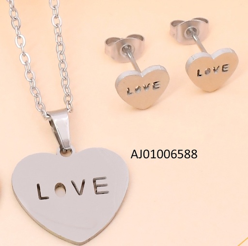 [AJ01006588] SET PLAT CORAZON ¨LOVE¨ CENTRO  SA1725-216 (IN11)