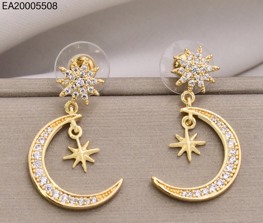 [EA20005508] ARETES DORADOS LUNA ZIRC. EE4783-6 18K (IN11)
