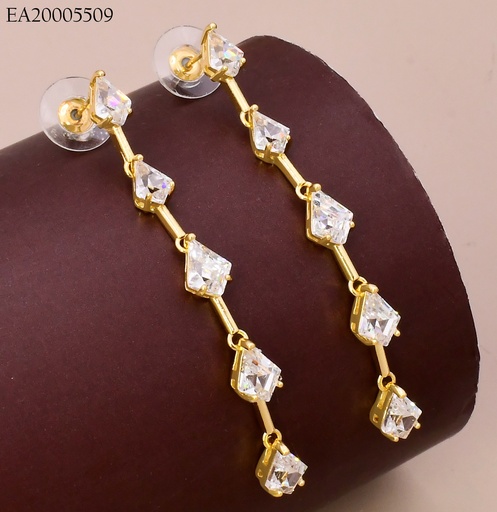 [EA20005509] ARETES DORADOS COLGANTE ZIRC. GOTA EE4784-6 18K (IN11)