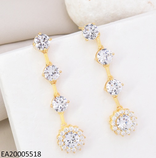 [EA20005518] ARETES DORADOS COLG. ZIRC RD EE4798-6 18K (IN11)