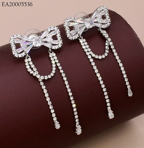 [EA20005536] ARETES PLATEADOS LAZO ZIRC. CAD. COLG. EE4834-6 (IN11)