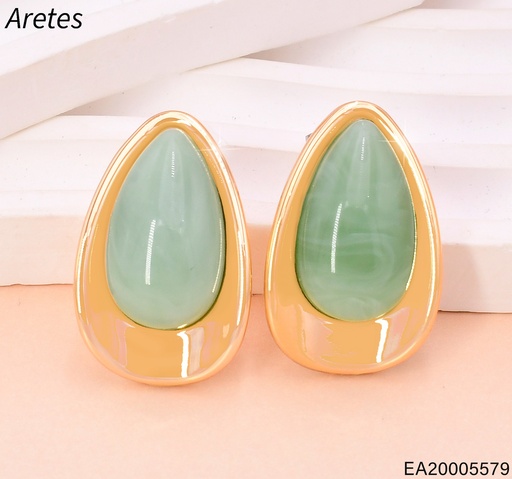 [EA20005579] ARETES DOR GOTA PIEDRA VERDE MENTA EE5104-412 (IN11)